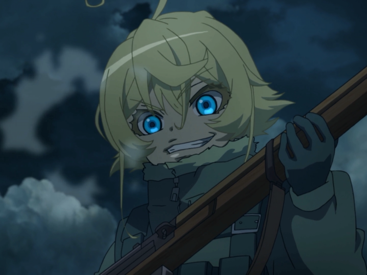 Ela Derrotou a tropa inimiga sozinha,#youjosenki #anime #animes