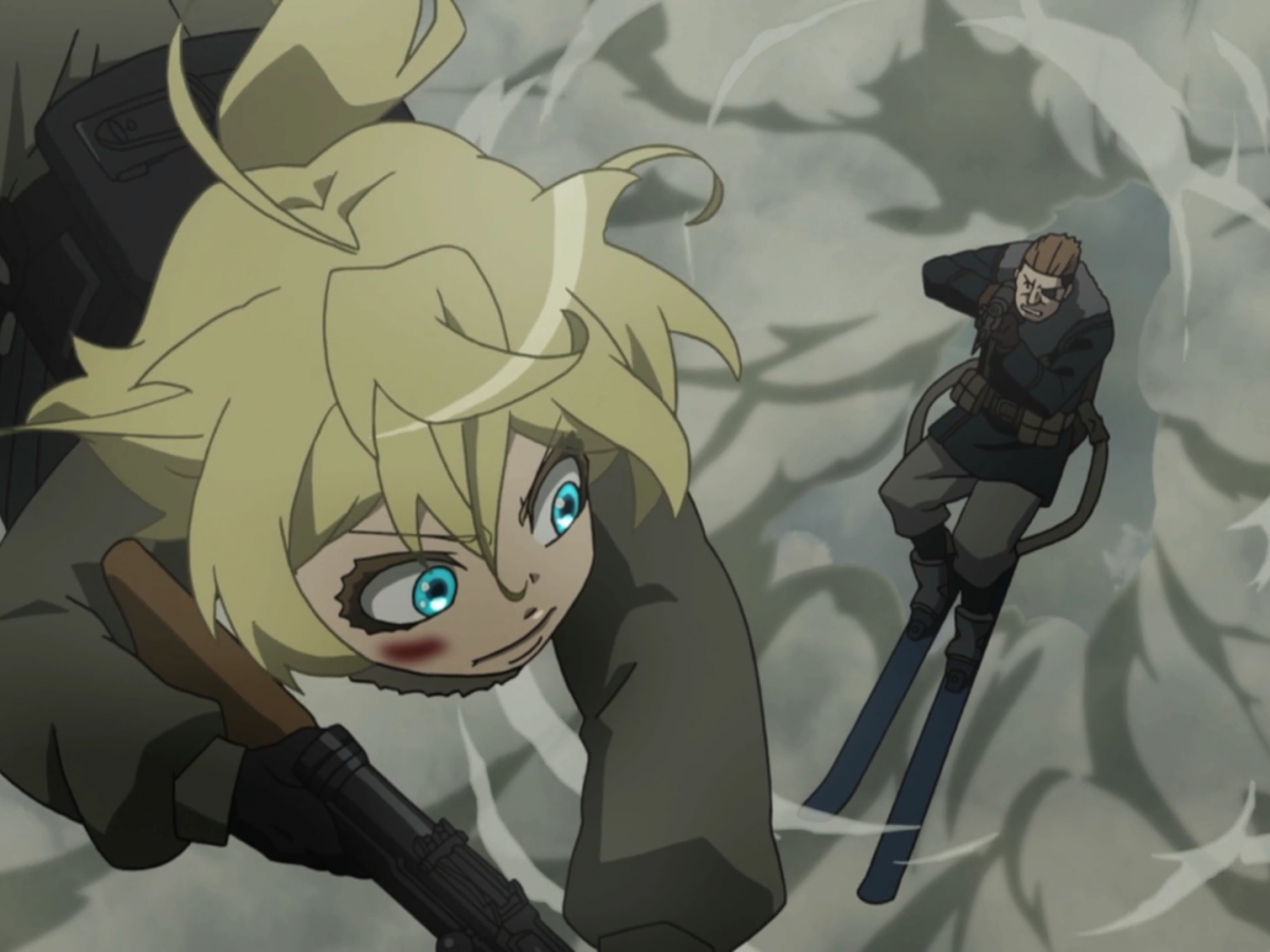 Ela Derrotou a tropa inimiga sozinha,#youjosenki #anime #animes