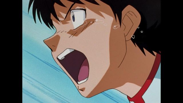 Shinji, de Evangelion, em excerto apresentado em Universo Anime